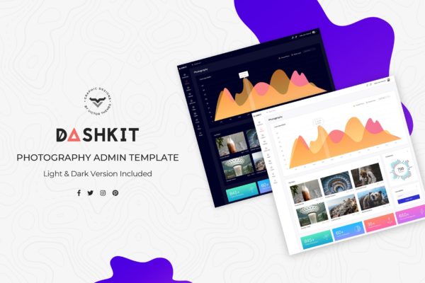 摄影师/照片管理CMS系统后台界面设计素材库精选模板 Photography Admin Dashboard UI Kit
