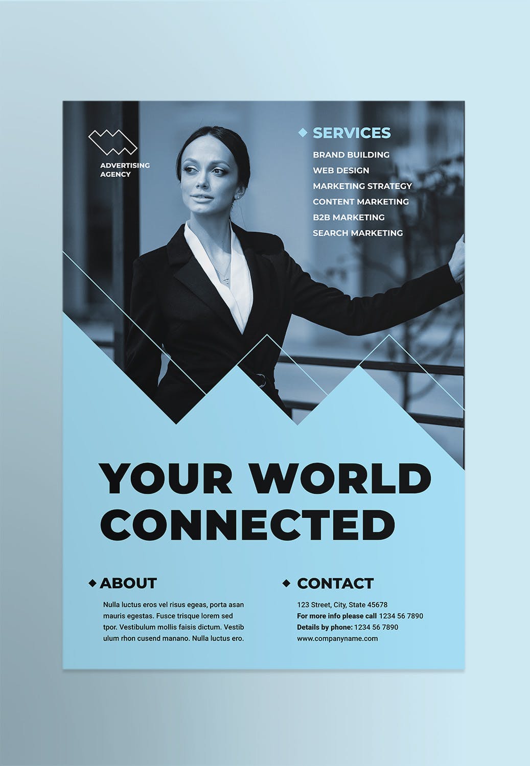 广告顾问广告公司宣传海报PSD素材素材库精选模板 Advertising Consultant Poster插图(1)