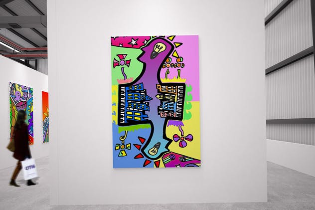 展览馆绘画作品艺术品展示样机Vol.3 Exhibition Mockup [vol3]插图(3)