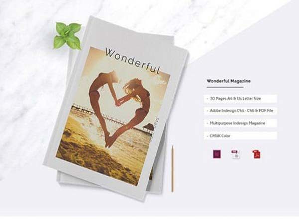 精彩的多图文混排的杂志模板下载indd