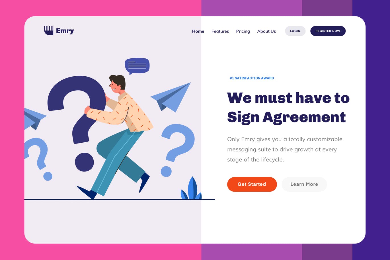 FAQ帮助中心网站设计矢量插画 Emry – FAQ Header插图