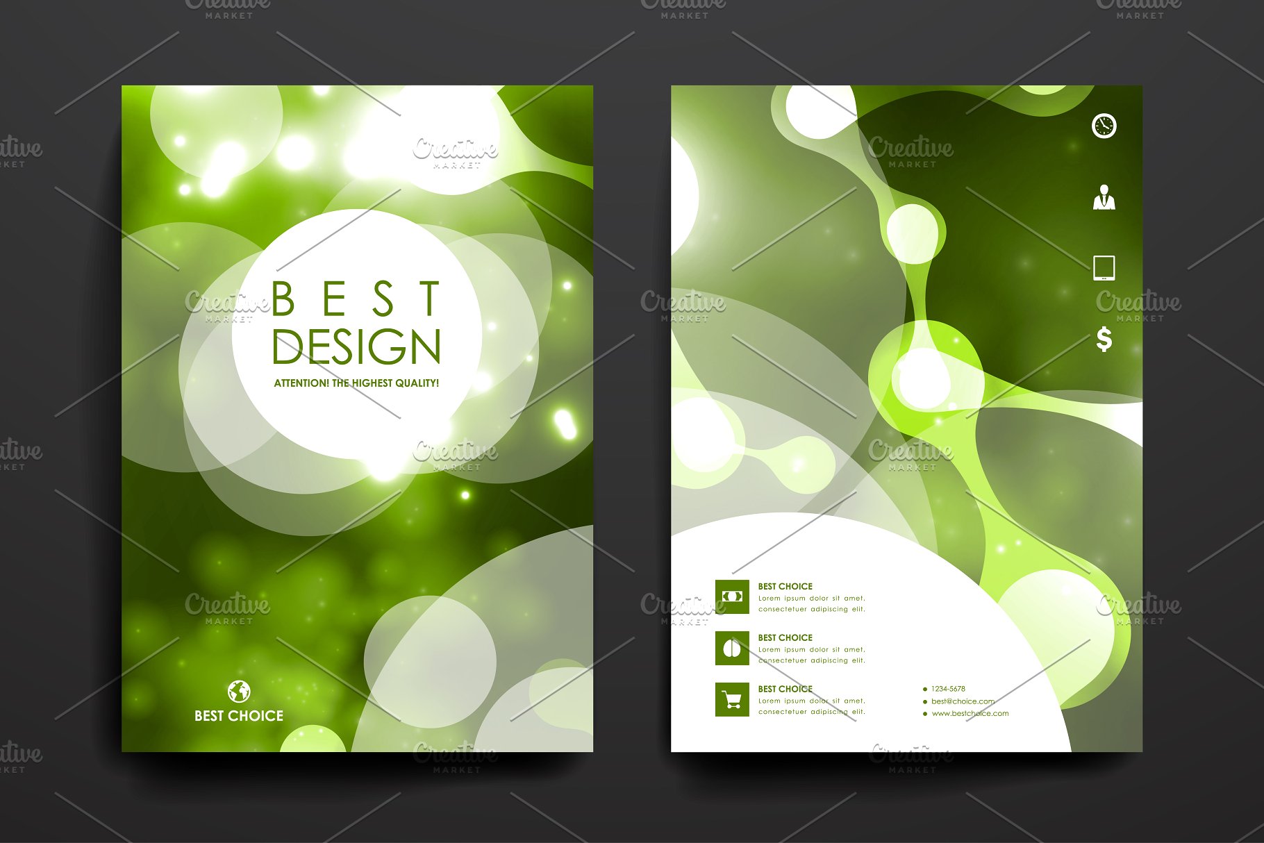 14套精美抽象背景小册子模板 Set of 14 Beautiful Brochures插图(2)