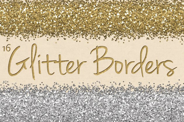 BingBing闪烁边界剪贴画 Digital Glitter Borders Clipart Pack