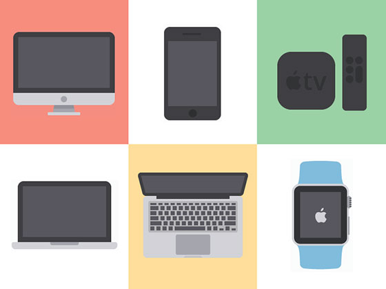 苹果设备扁平图标素材之家精选sketch素材