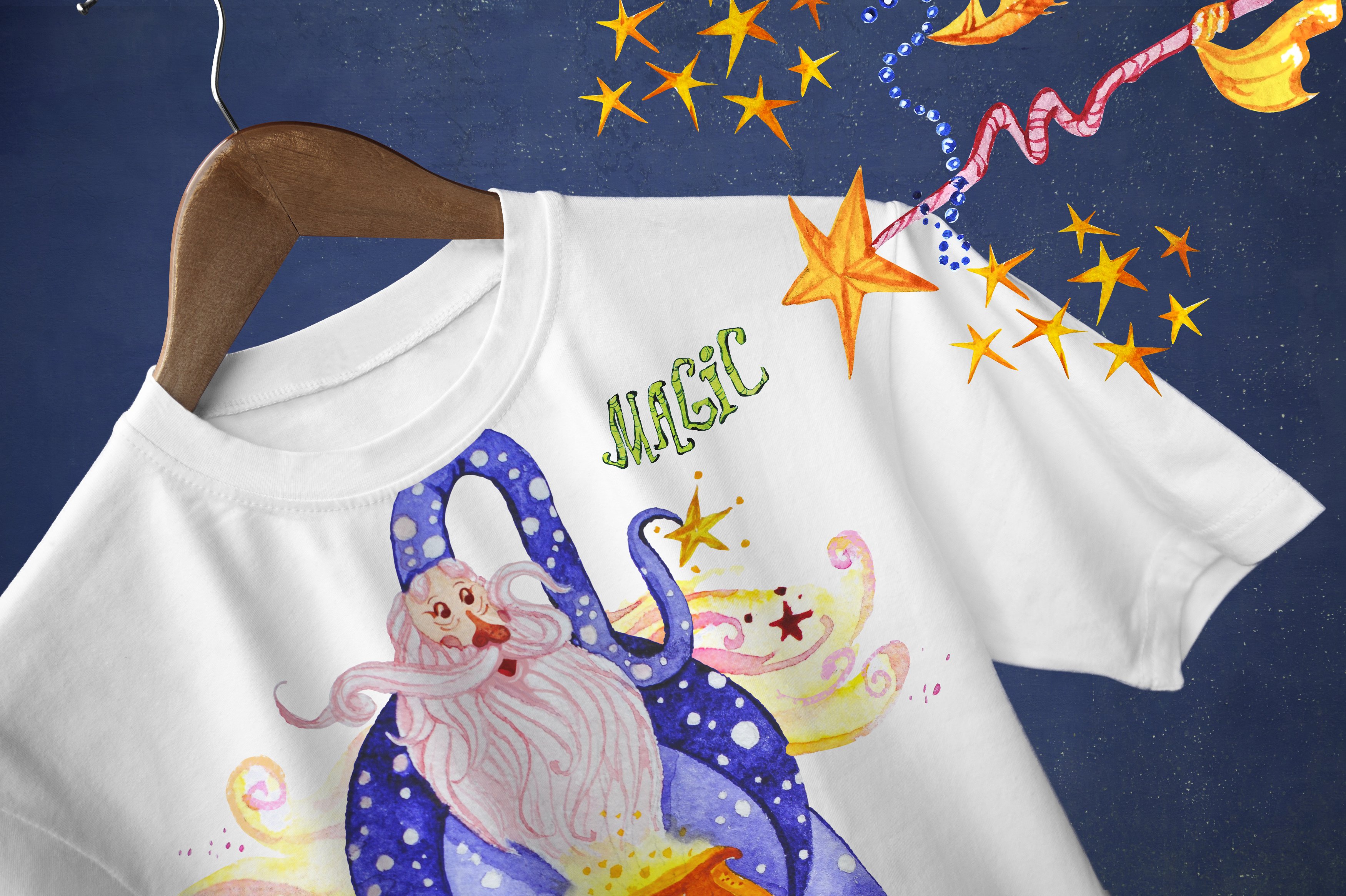 可爱的魔术水彩元素剪贴画素材PSD插图(3)