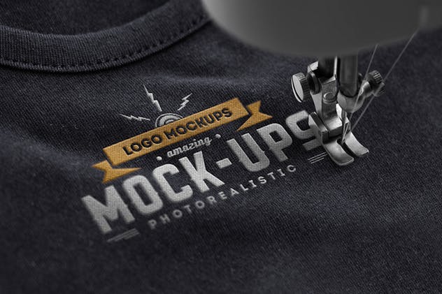 服装缝纫风格Logo样机v1 Logo Mock-Ups / Vol.1插图(1)
