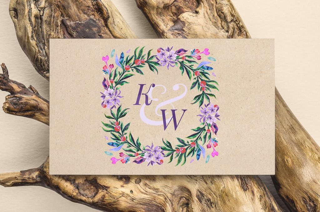 6款精致手绘紫罗兰色植物元素下载[psd,png]插图(2)