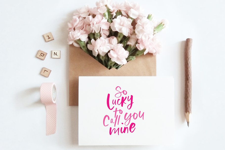 粉色爱情主题水彩插画元素 The True Love Design Collection插图(6)