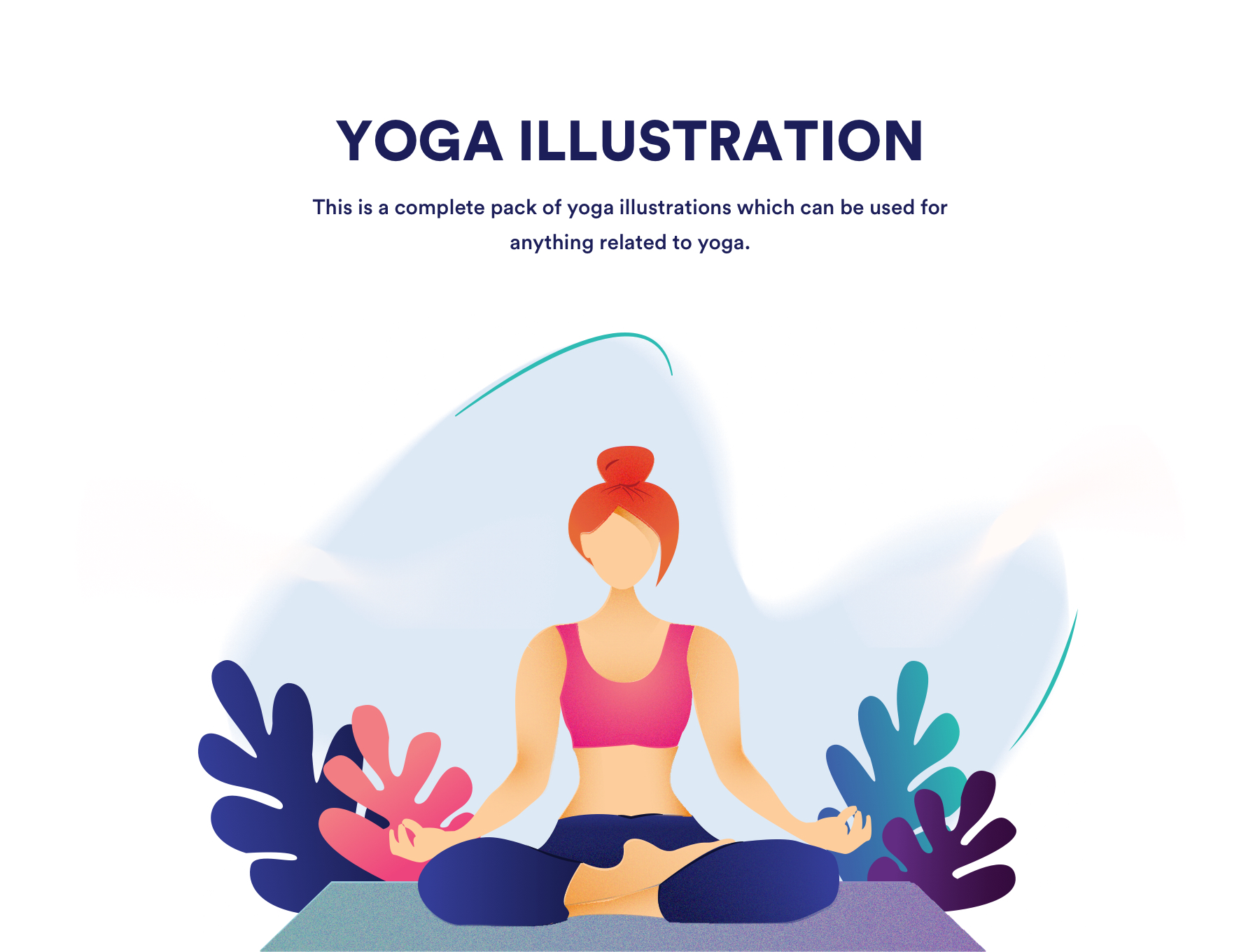 个性的瑜伽运动插画风格下载[Ai]插图(7)