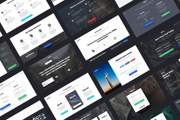 完美,新鲜和时尚的着陆页UI工具包 Singleton UI Pack插图(2)