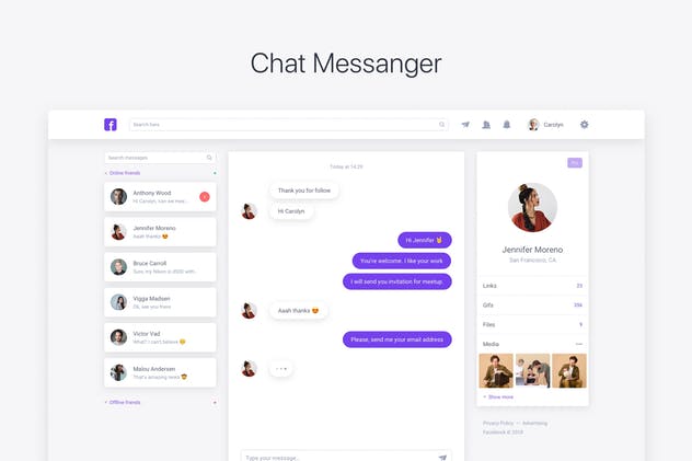 仿Facebook社交网站用户界面UI模板 Clone UI Kit – Social network like Facebook插图(5)