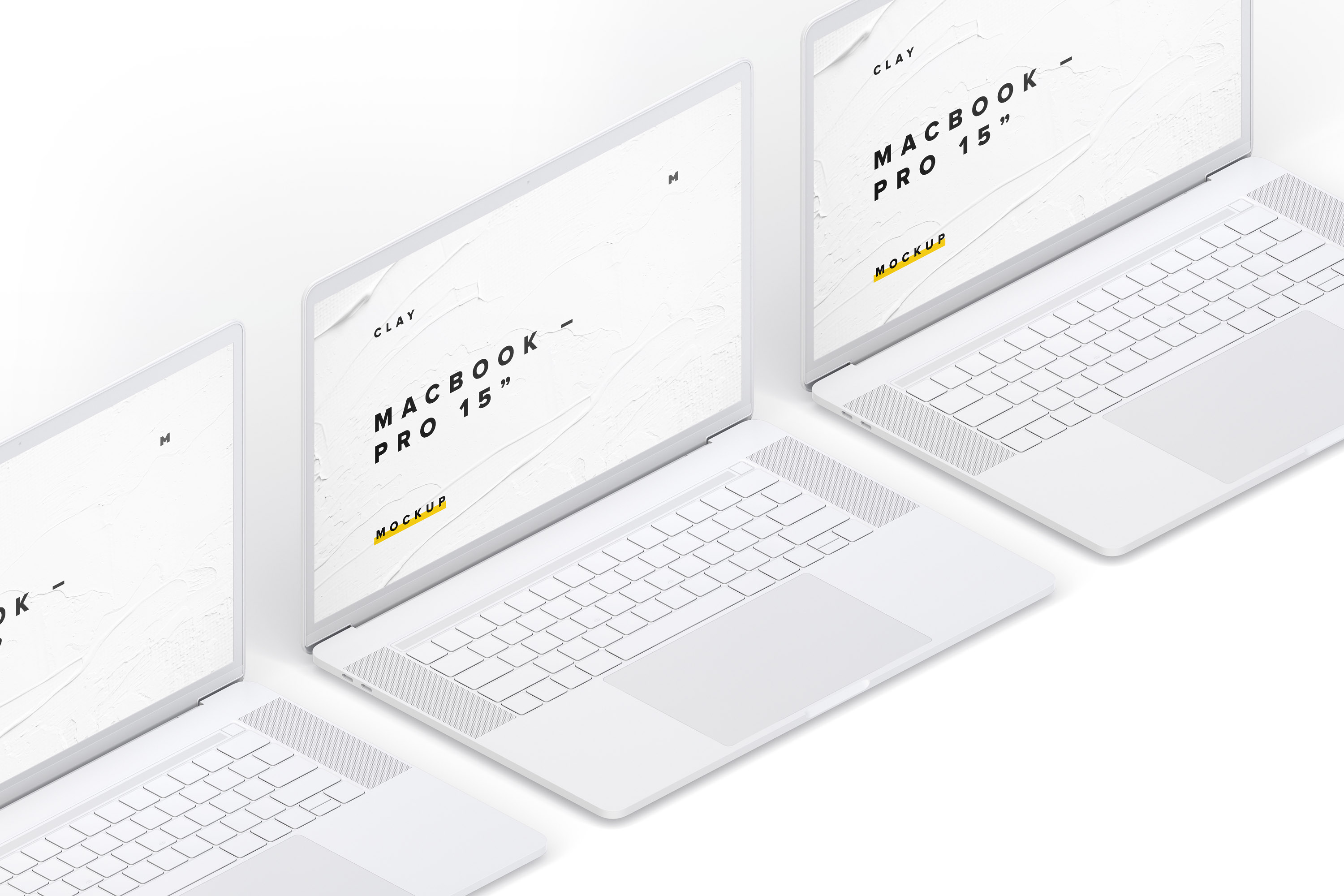 15寸MacBook Pro苹果笔记本电脑左视图样机模板 Clay MacBook Pro 15" with Touch Bar, Left Isometric View Mockup插图(2)