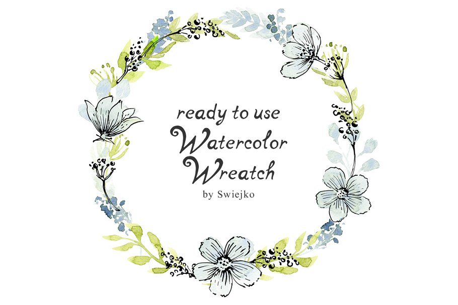 非常适合婴儿&婚礼主题的手绘花卉元素 Watercolor Flowers插图(2)