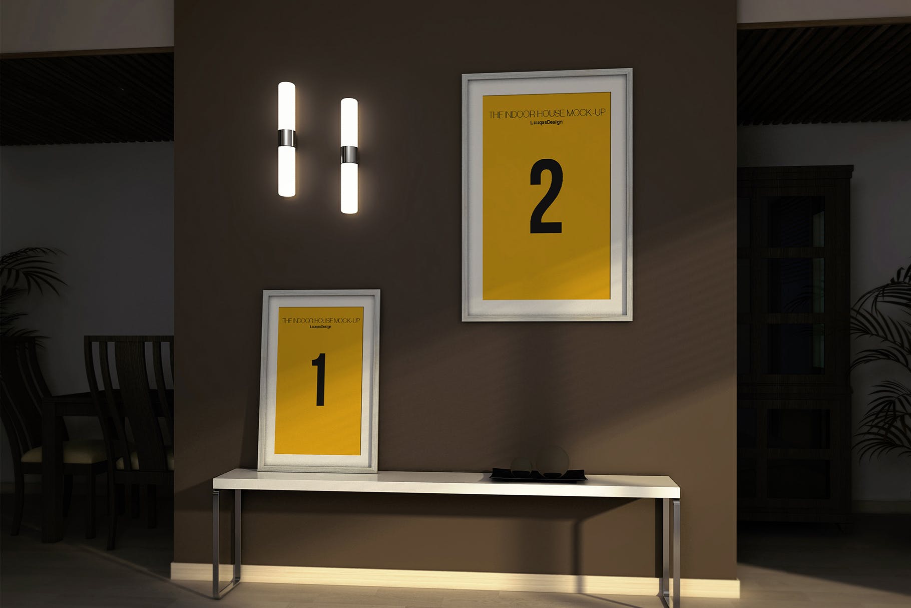 室内装饰画框艺术创作预览样机模板素材 Indoor House MockUp Templates插图(8)