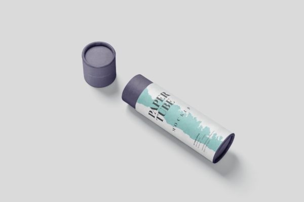 长纸管包装外观设计素材库精选模板 Paper Tube Mockup Set – Slim Medium Size