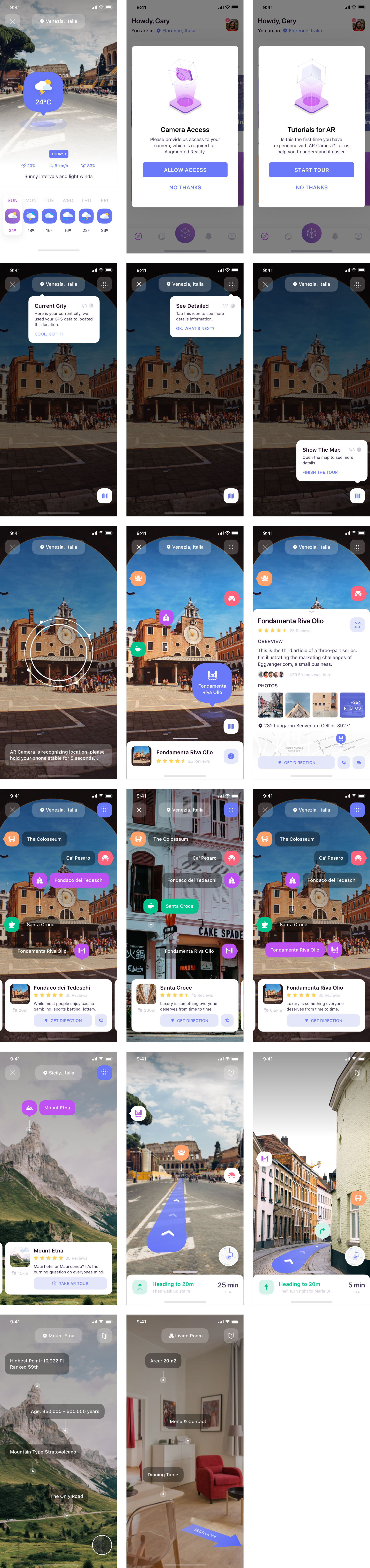 Eggplore AR 导航应用界面