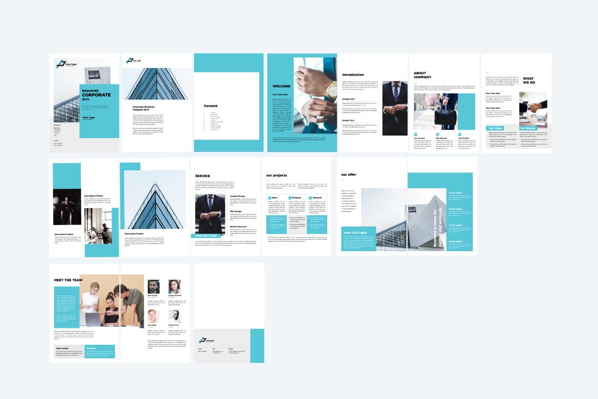 高品质的时尚高端多用途的企业宣传册品牌手册画册房地产楼书杂志设计模板插图(1)