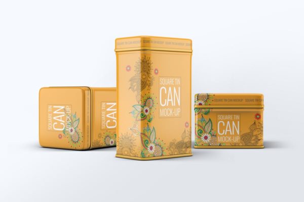 茶叶锡罐外观设计样机模板 Tin Cans Mock-Up Bundle