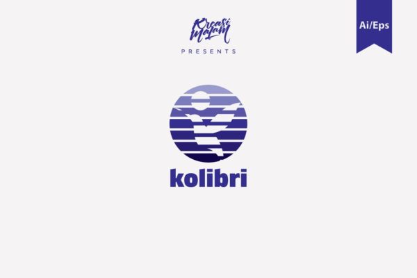 鸟、海洋与太阳元素Logo设计素材库精选模板 Kolibri Logo Template