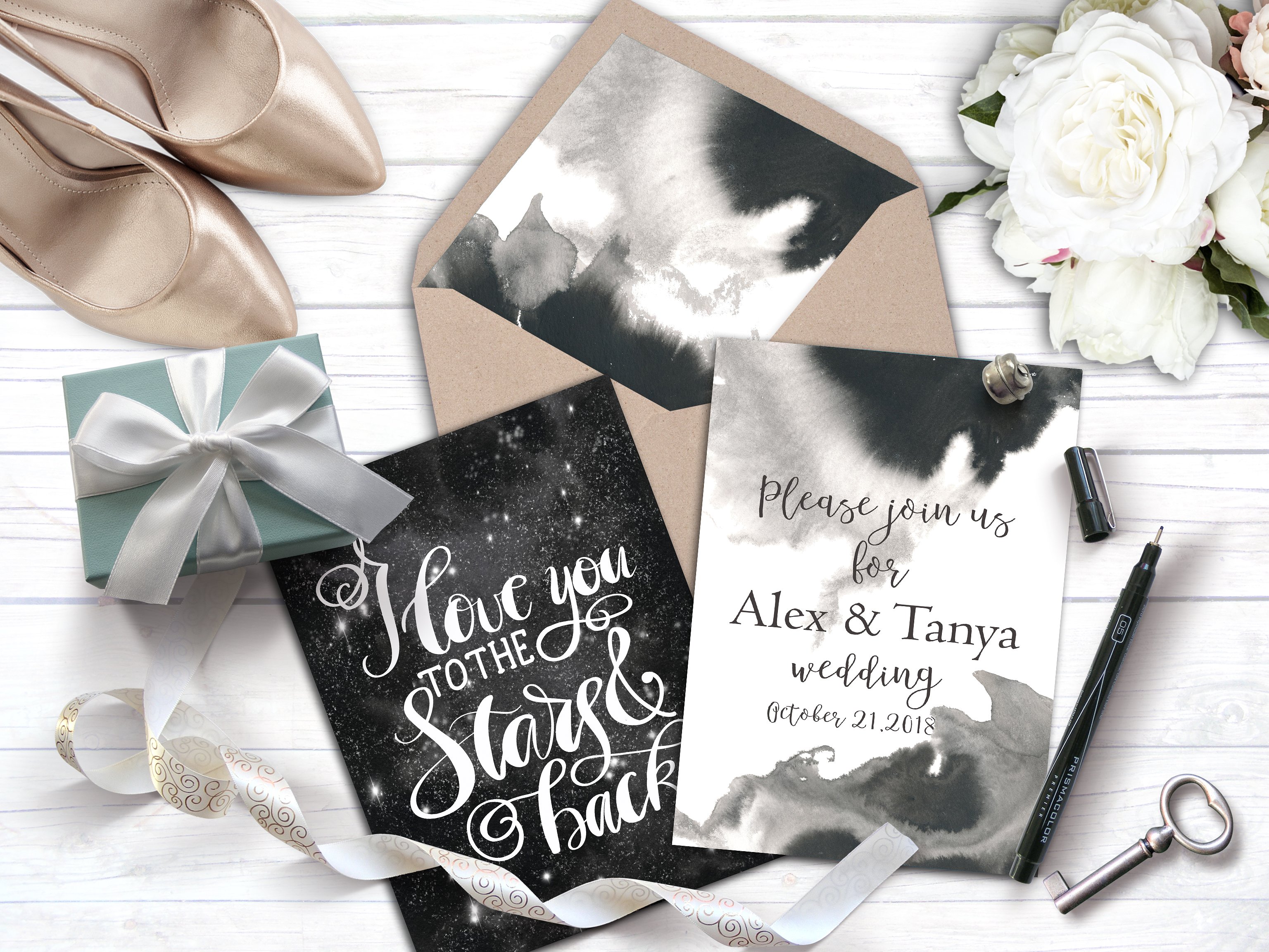 手绘水彩风格的插图及星空素材下载[psd,png,jpg]插图(5)