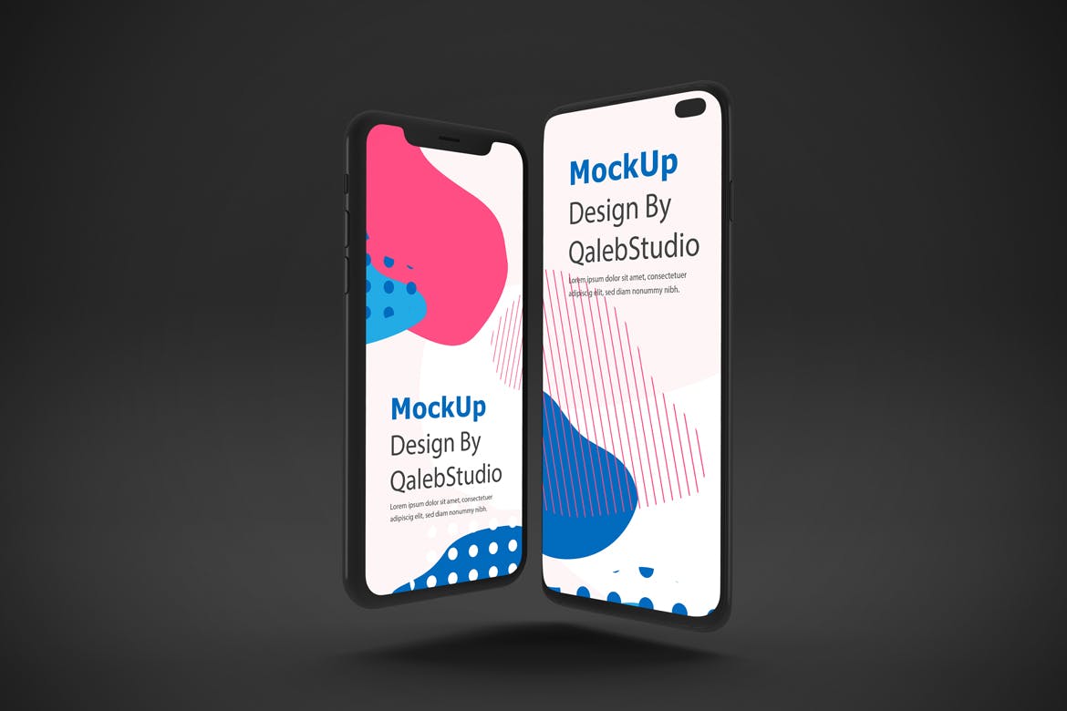 iOS&Android手机应用黑暗模式UI界面设计效果样机 Dark IOS & Android MockUp插图(2)