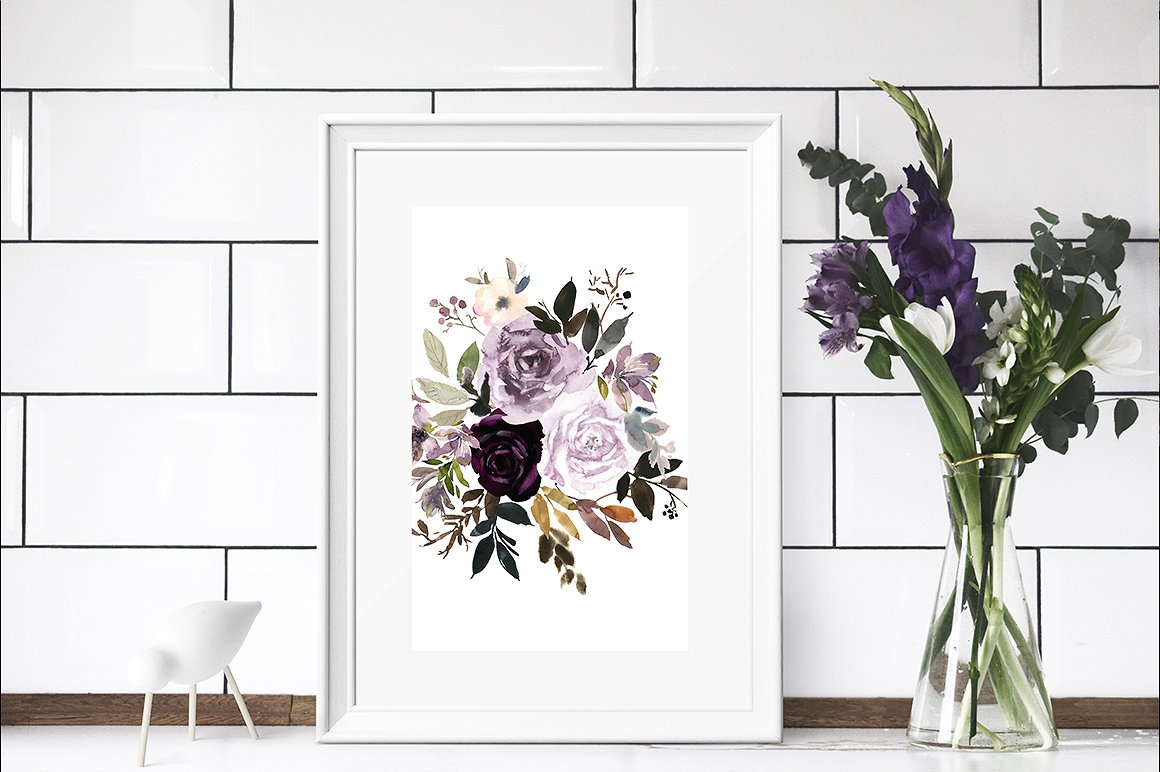 魅力水彩花卉剪贴画 La Belle Watercolor Floral Clipart插图(3)