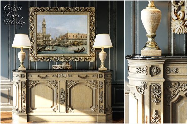 经典室内画框样机模板 Classic Interior Frame Mockup – 01
