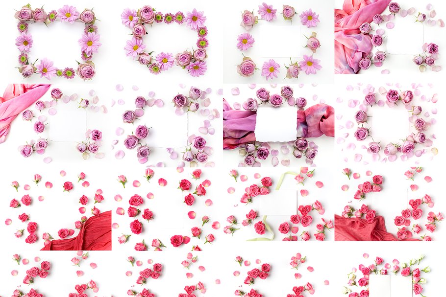 干花装饰框样机模板 20 Floral frames bundle插图(1)