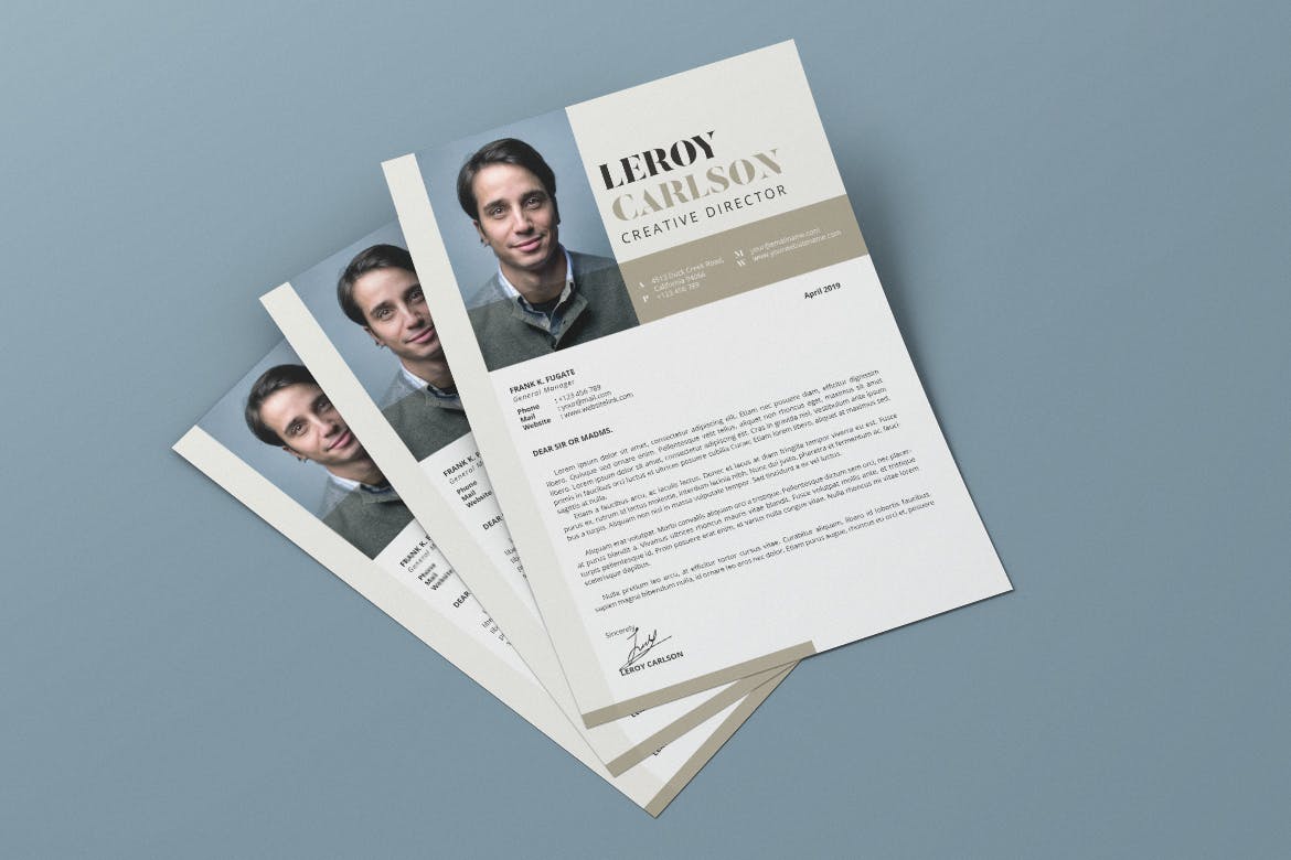 极简设计风格个人电子简历设计AI&PSD模板v13 Clean Minimalist CV Resume AI and PSD Flyer Vol.13插图(5)