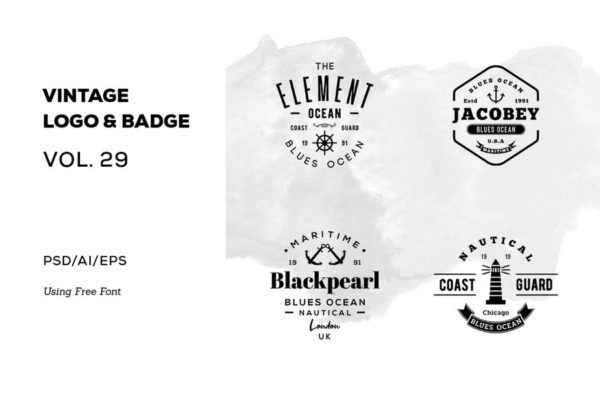 欧美复古设计风格品牌素材库精选LOGO商标模板v29 Vintage Logo &amp; Badge Vol. 29