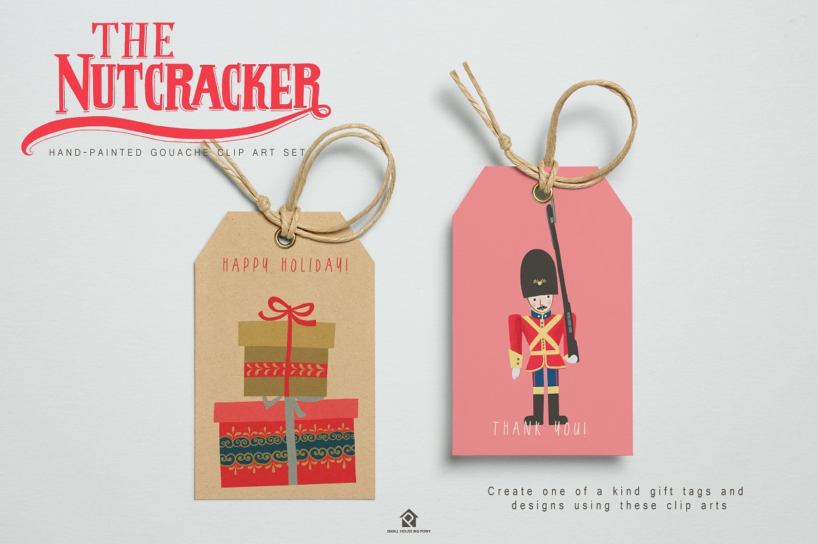 手绘胡桃夹子芭蕾舞童话水粉插画 The Nutcracker Ballet Clip Art Set插图(6)