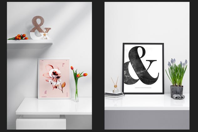 居家风格艺术作品/照片展示画框相框样机模板 Frame Mock-Up Home Style插图(7)