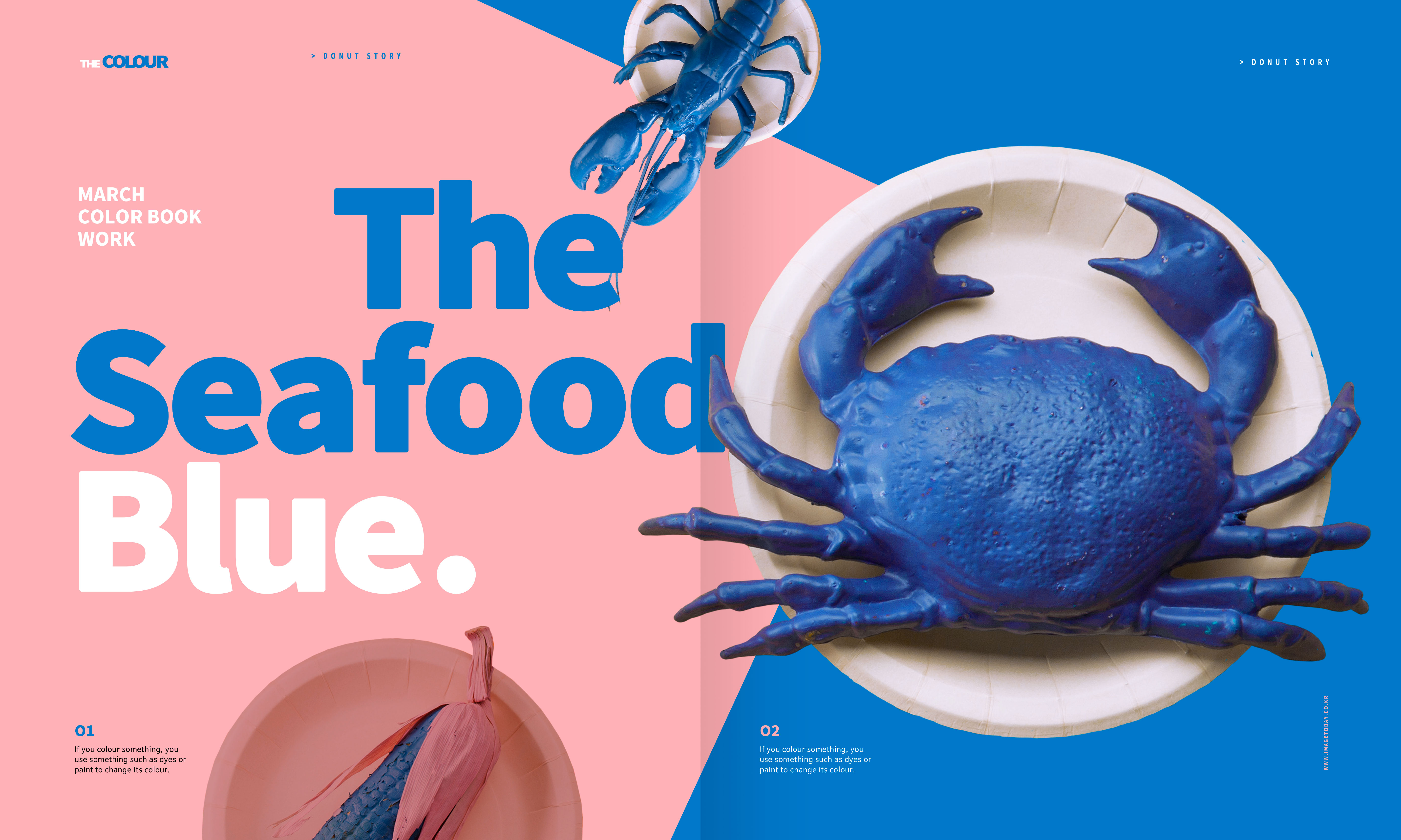 创意蓝色海鲜菜单封面设计图片素材插图