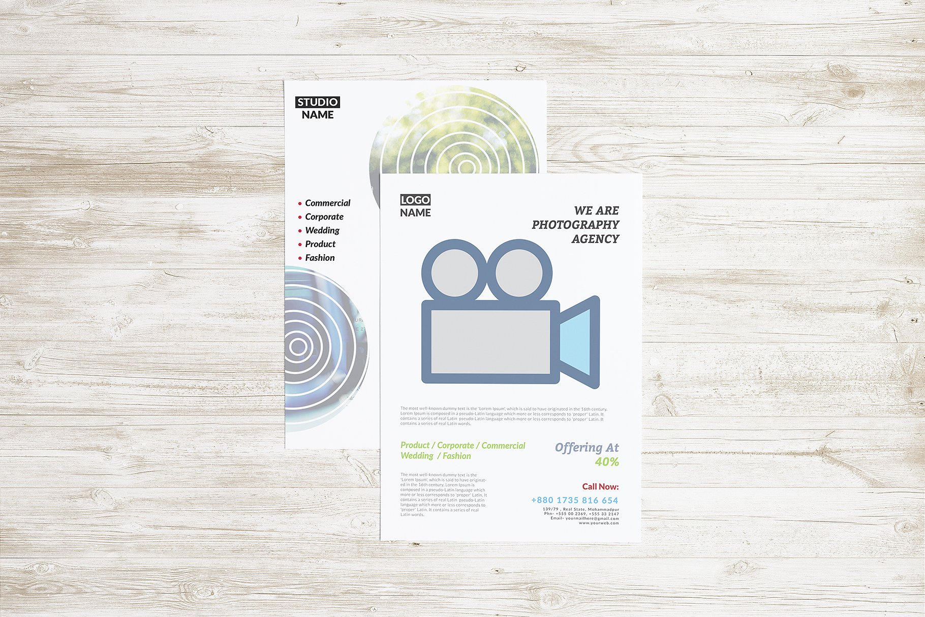 信笺,传单,海报样机模板合集 Letterhead, Flyer, Poster mockup v.1插图(4)