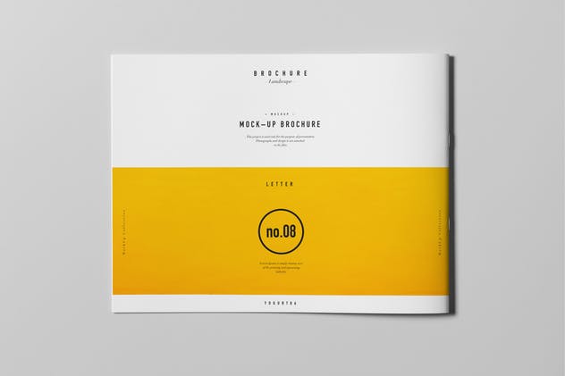 水平视觉画册样机模板 US Letter Horizontal Brochure Mock-up插图(8)