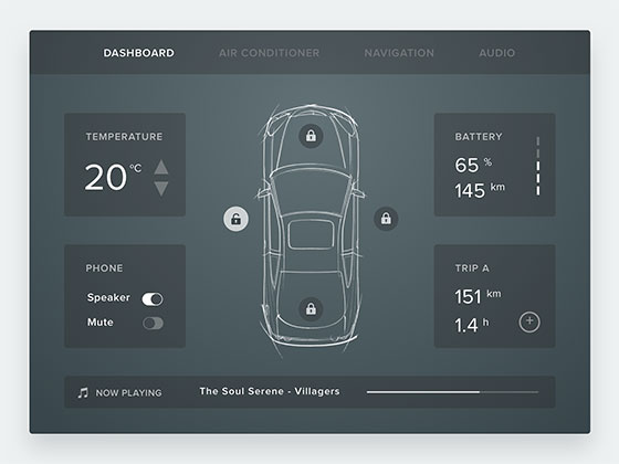 车载应用界面素材之家精选sketch素材