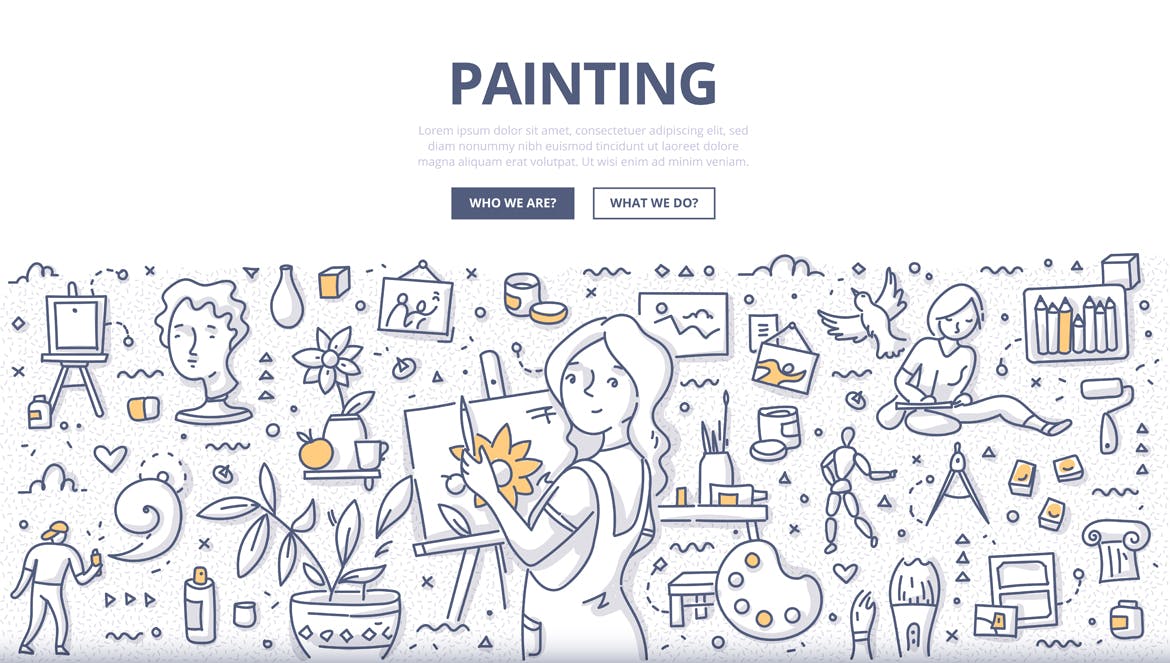 6个创意工作室涂鸦概念插画素材 6 Creative Workshop Doodle Illustration Concepts插图(5)