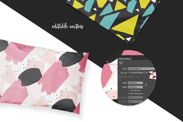 拼贴风格彩色印花图案素材 Collage Colorful Patterns插图(3)