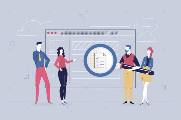 商业策划-扁平化设计插画 Business planning – flat design style illustration