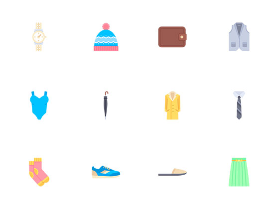 70 枚扁平服装和配饰图标素材之家精选sketch素材