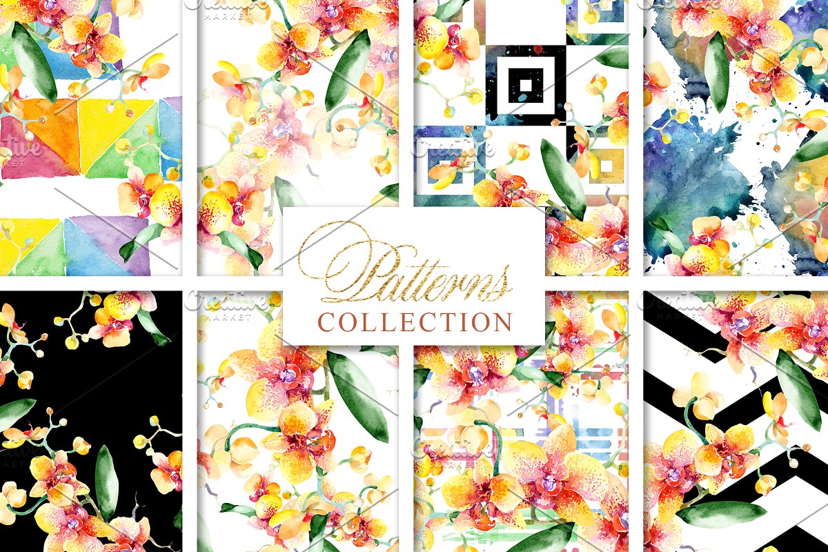 华丽的花束水彩PNG剪贴画套装插图(2)