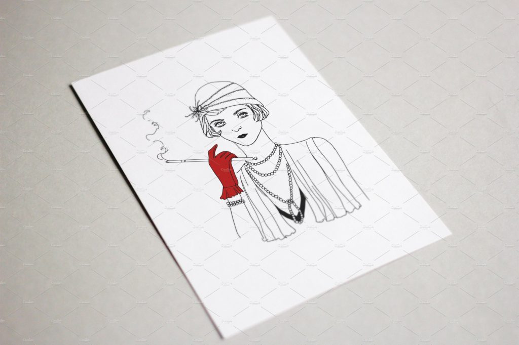 复古风格矢量男女手绘素材下载[eps,jpg]插图(3)