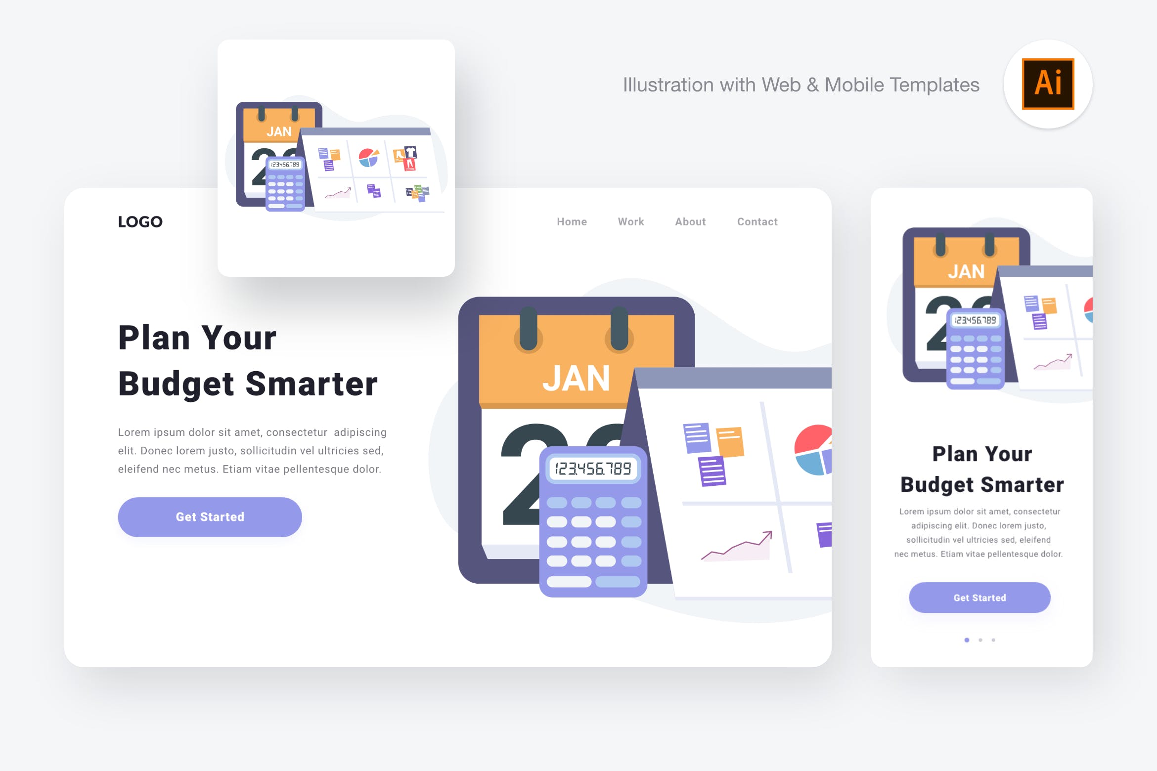 网站设计项目预算规划概念插画[AI&SVG] Planning Budget Illustration (Illustrator & SVG)插图