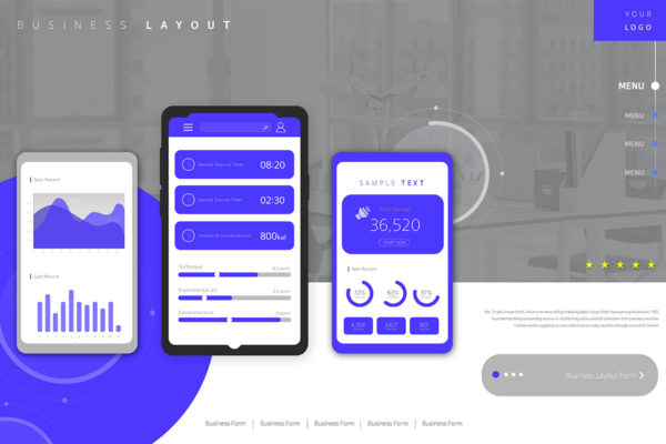 商业企业网站主页布局设计PSD模板