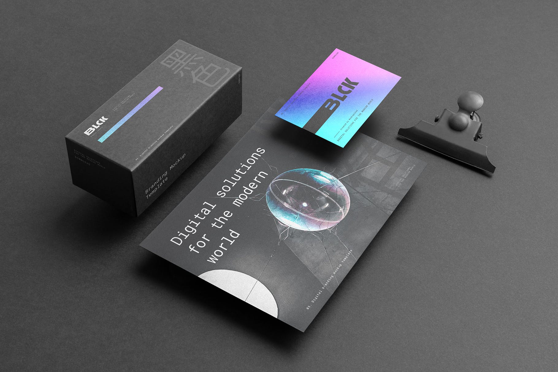 高端黑办公用品套装品牌VI设计效果图样机 Blck Branding Mockup Kit插图(12)