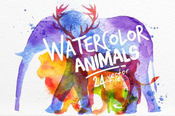 水彩动物图形素材合集 Watercolor Animals