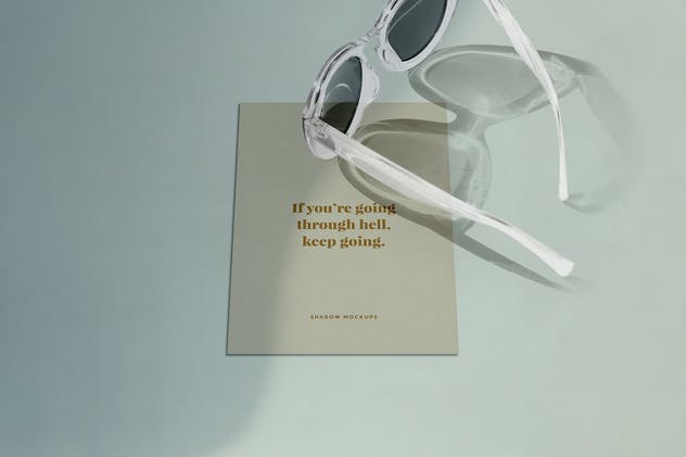 办公用品设计预览阴影背景样机模板 Ombra Stationery Shadow Mockups插图(2)