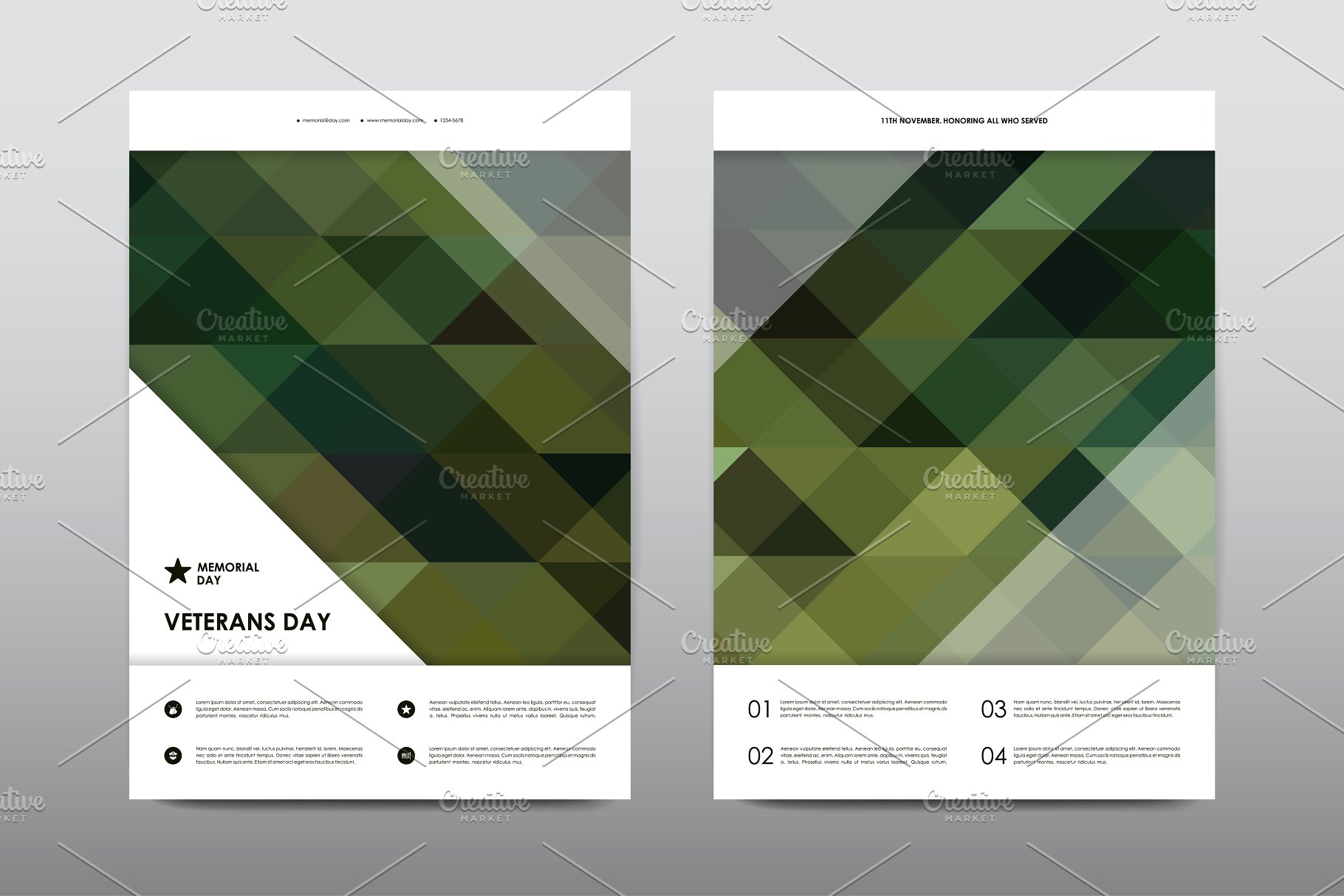 40+老兵节军人宣传小册模板 Veteran’s Day Brochures Bundle插图(20)