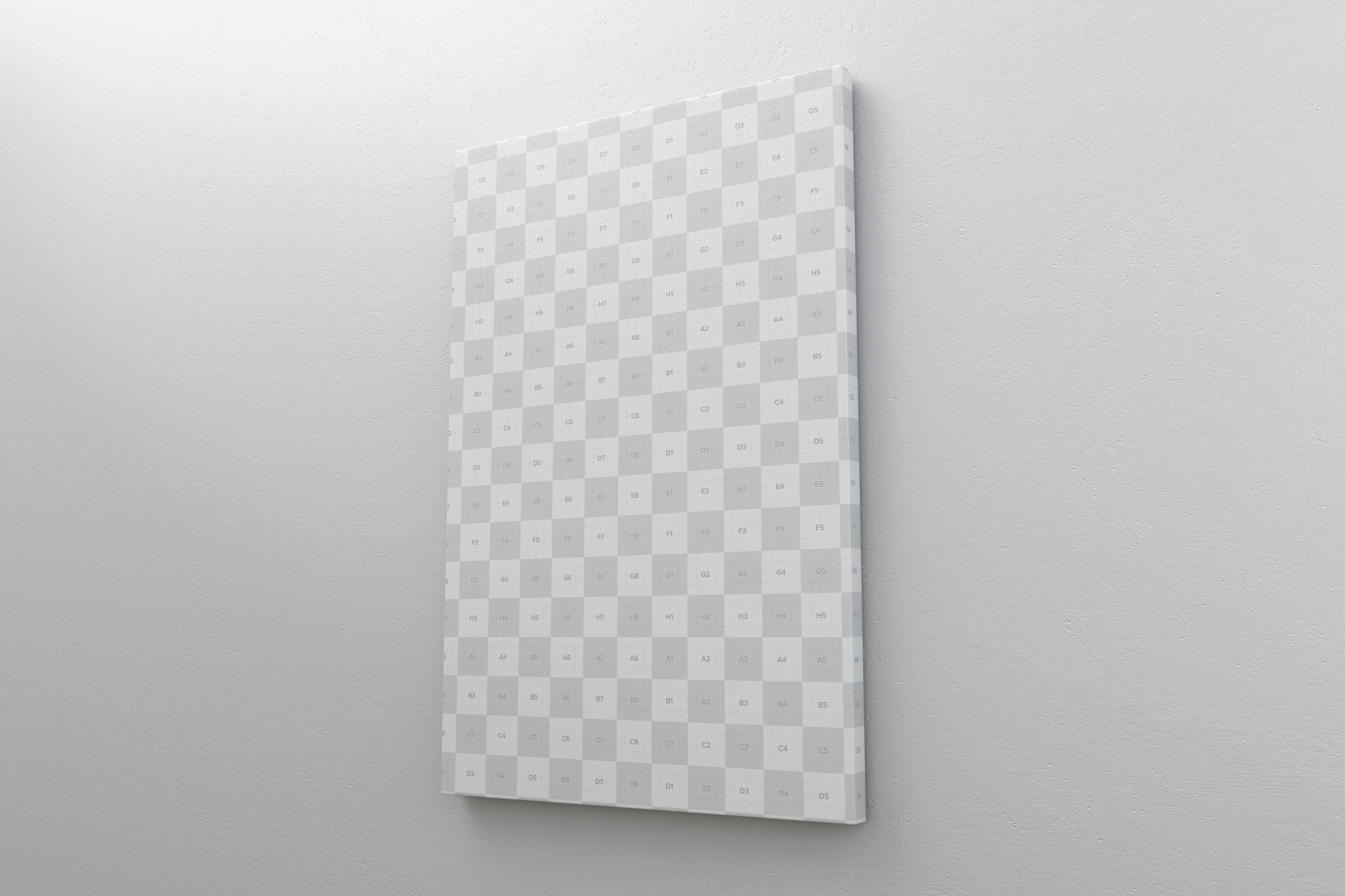 挂墙艺术画像展览画框右视图样机模板素材 2:3 Portrait Canvas Mockup Hanging on Wall, Right View插图(1)