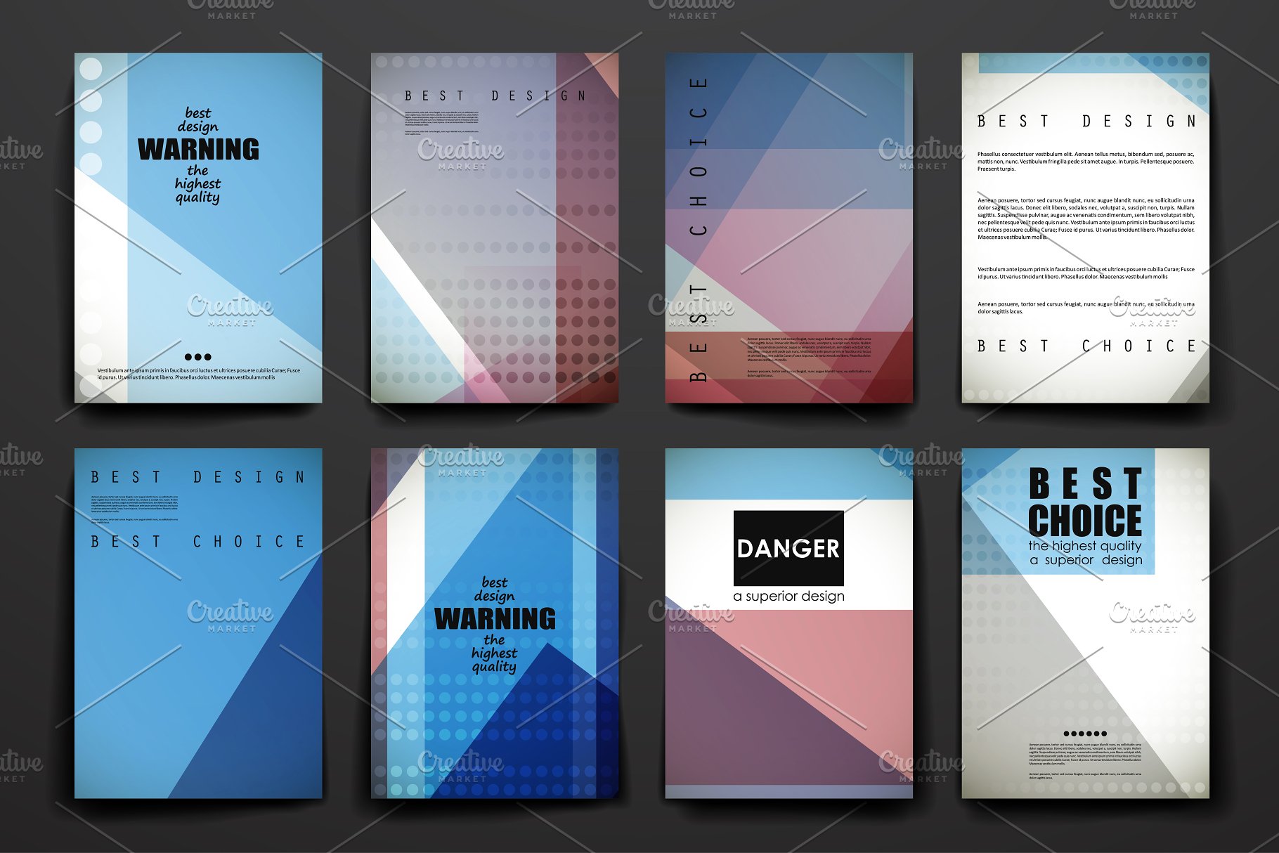 3套多用途抽象图形小册子模板 Set of Beautiful Brochures插图